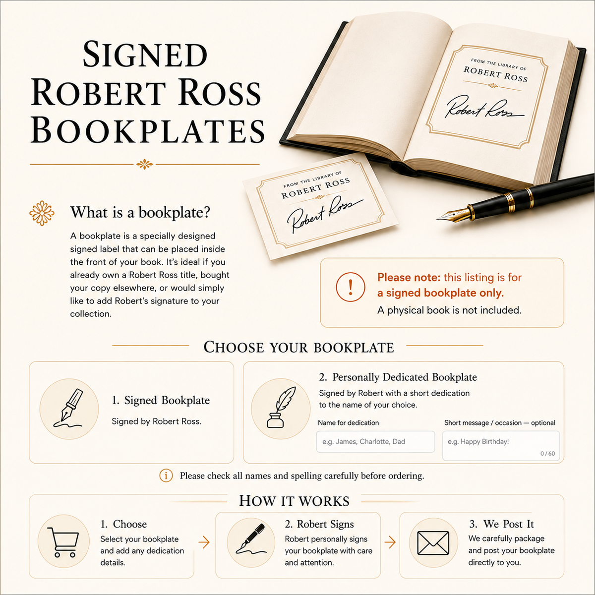 Signed Robert Ross Bookplate